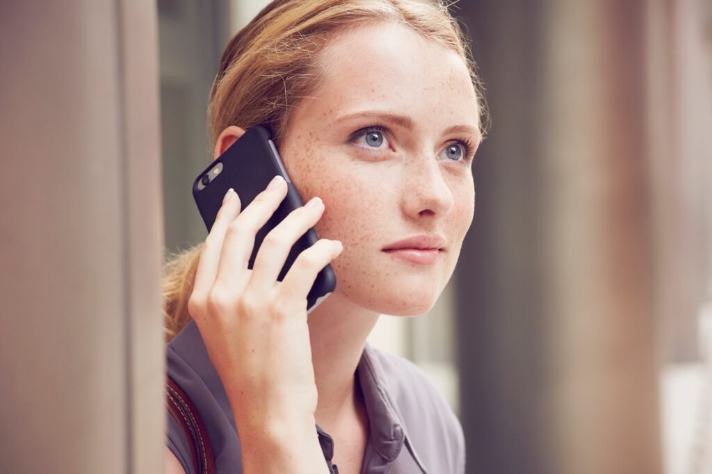 Woman using mobile phone